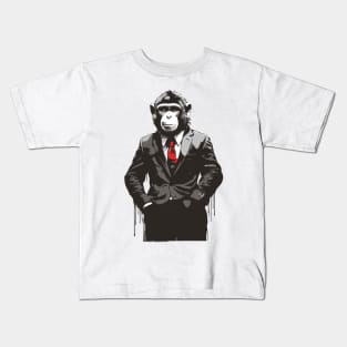 monkey in suit Kids T-Shirt